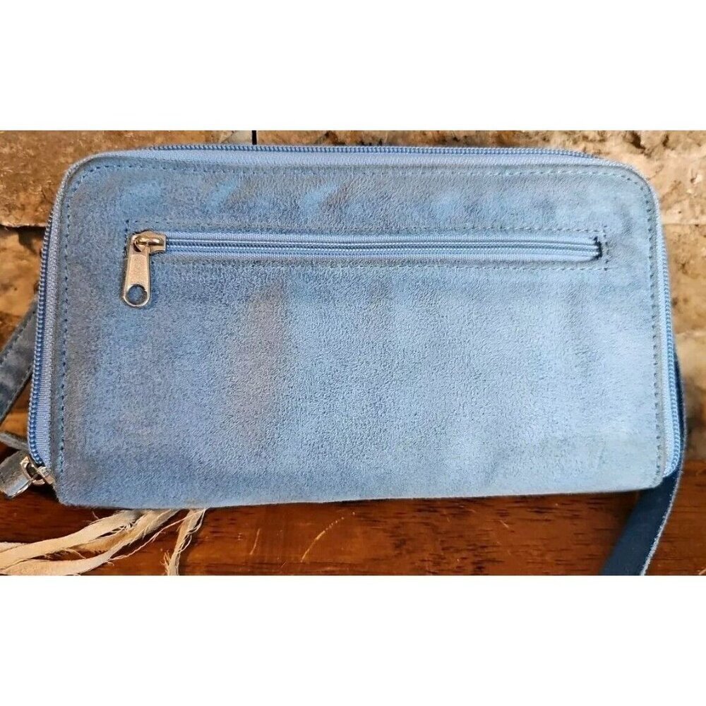 Butterfly Clutch, Wallet, Purse Blue With Butterfly - Picture 8 of 15